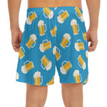Mug Of Beer Pattern Print Men's Split Running Shorts