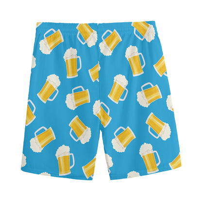 Mug Of Beer Pattern Print Men's Sports Shorts