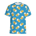 Mug Of Beer Pattern Print Men's Athletic T-Shirt