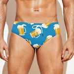 Mug Of Beer Pattern Print Men's Swim Briefs