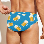 Mug Of Beer Pattern Print Men's Swim Briefs