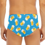 Mug Of Beer Pattern Print Men's Triangle Swim Briefs