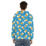 Mug Of Beer Pattern Print Men's Velvet Pullover Hoodie