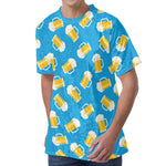 Mug Of Beer Pattern Print Men's Velvet T-Shirt