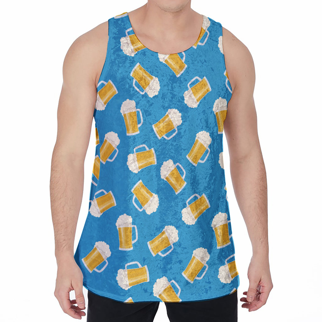 Mug Of Beer Pattern Print Men's Velvet Tank Top