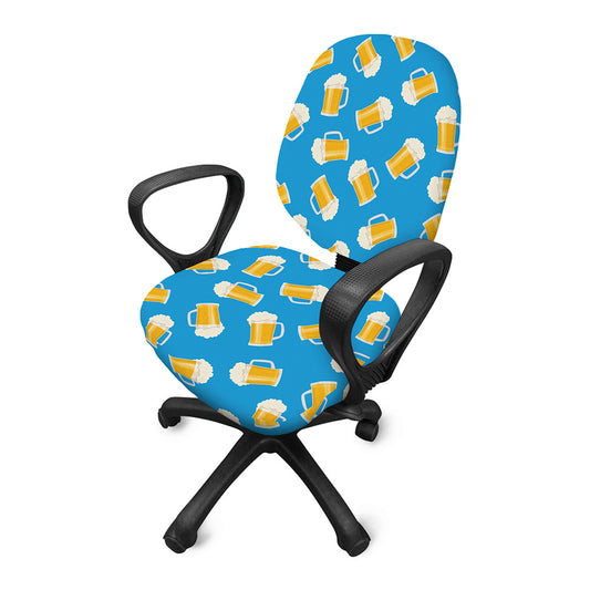 Mug Of Beer Pattern Print Office Chair Cover