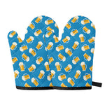 Mug Of Beer Pattern Print Oven Mitts