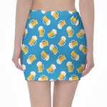 Mug Of Beer Pattern Print Pencil Mini Skirt