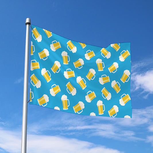Mug Of Beer Pattern Print Polyester Flag