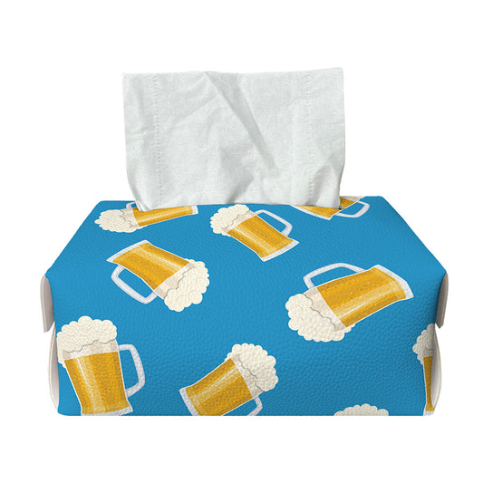 Mug Of Beer Pattern Print Rectangle Tissue Box Cover