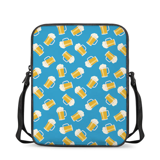 Mug Of Beer Pattern Print Rectangular Crossbody Bag