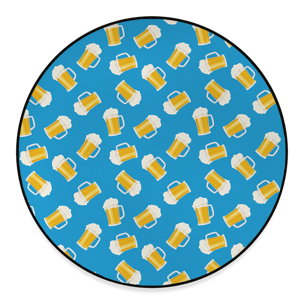 Mug Of Beer Pattern Print Round Floor Mat