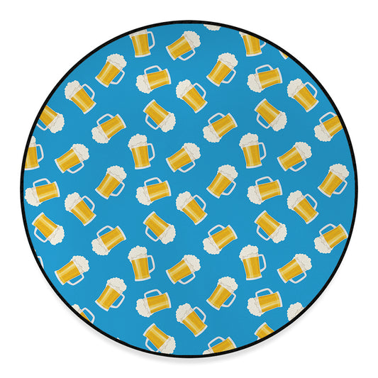 Mug Of Beer Pattern Print Round Floor Mat