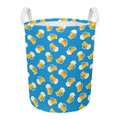 Mug Of Beer Pattern Print Round Laundry Basket