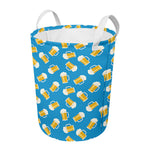 Mug Of Beer Pattern Print Round Laundry Basket