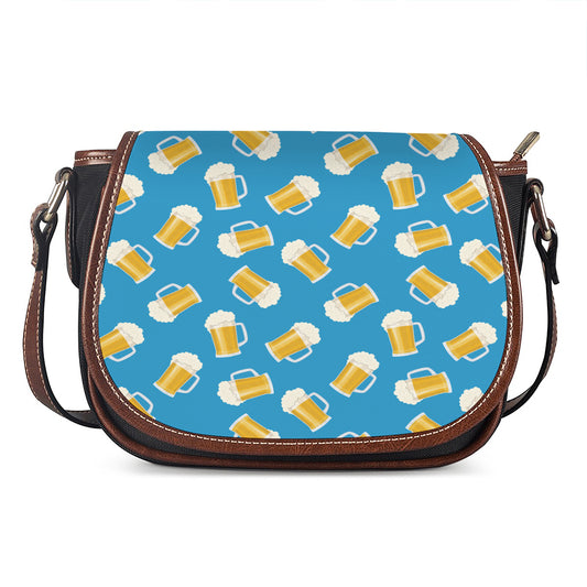 Mug Of Beer Pattern Print Saddle Bag
