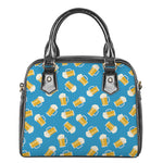 Mug Of Beer Pattern Print Shoulder Handbag