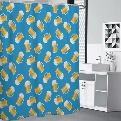 Mug Of Beer Pattern Print Shower Curtain