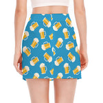 Mug Of Beer Pattern Print Side Slit Mini Skirt