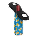 Mug Of Beer Pattern Print Single Neoprene Wine Tote