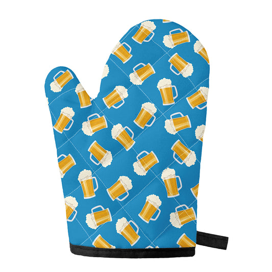 Mug Of Beer Pattern Print Single Oven Mitt