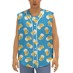 Mug Of Beer Pattern Print Sleeveless Baseball Jersey