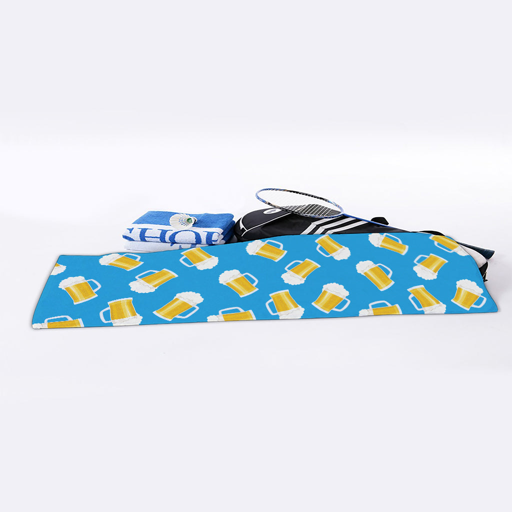 Mug Of Beer Pattern Print Sports Towel