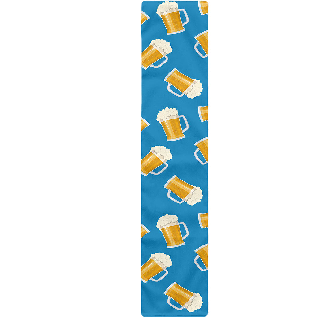 Mug Of Beer Pattern Print Table Runner