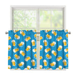 Mug Of Beer Pattern Print Tier Curtains