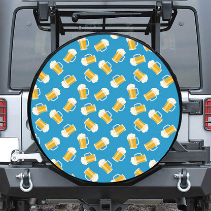 Mug Of Beer Pattern Print Tire Cover