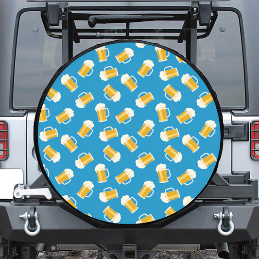 Mug Of Beer Pattern Print Tire Cover