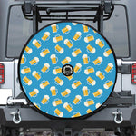 Mug Of Beer Pattern Print Tire Cover With Camera Hole