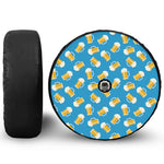 Mug Of Beer Pattern Print Tire Cover With Camera Hole