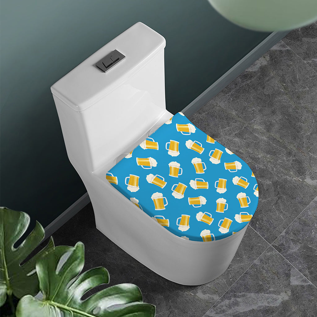 Mug Of Beer Pattern Print Toilet Lid Cover
