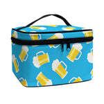 Mug Of Beer Pattern Print Travel Makeup Bag