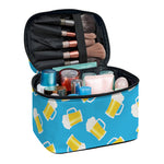 Mug Of Beer Pattern Print Travel Makeup Bag