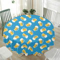 Mug Of Beer Pattern Print Waterproof Round Tablecloth