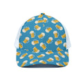 Mug Of Beer Pattern Print White Mesh Trucker Hat