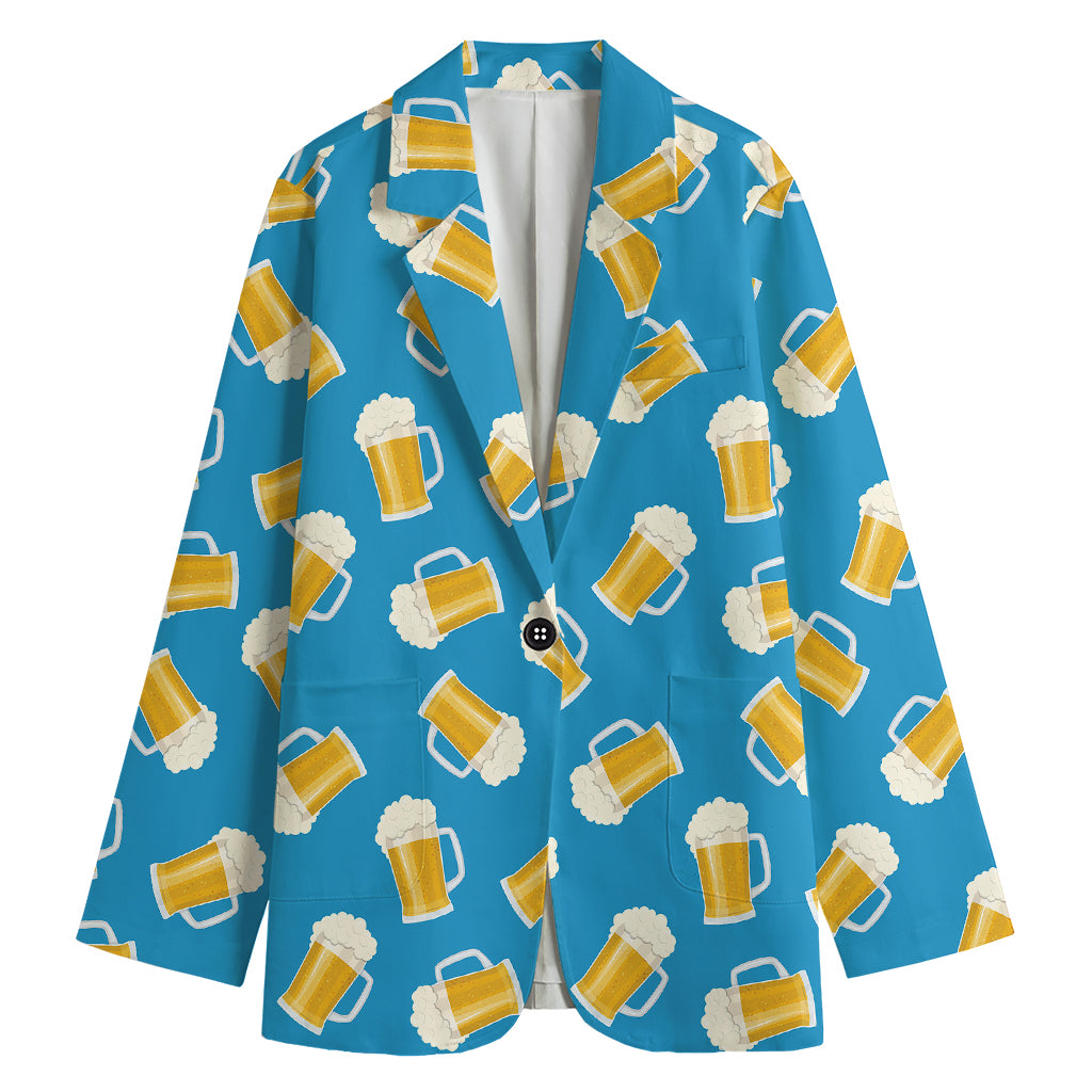 Mug Of Beer Pattern Print Women's Blazer