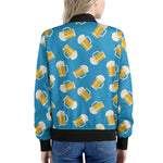Mug Of Beer Pattern Print Women's Bomber Jacket