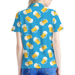 Mug Of Beer Pattern Print Women's Polo Shirt