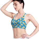 Mug Of Beer Pattern Print Women's Sports Bra
