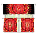 Muladhara Chakra Mandala Print 3 Piece Kitchen Curtains
