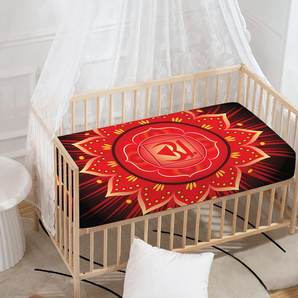 Muladhara Chakra Mandala Print Baby Crib Sheet