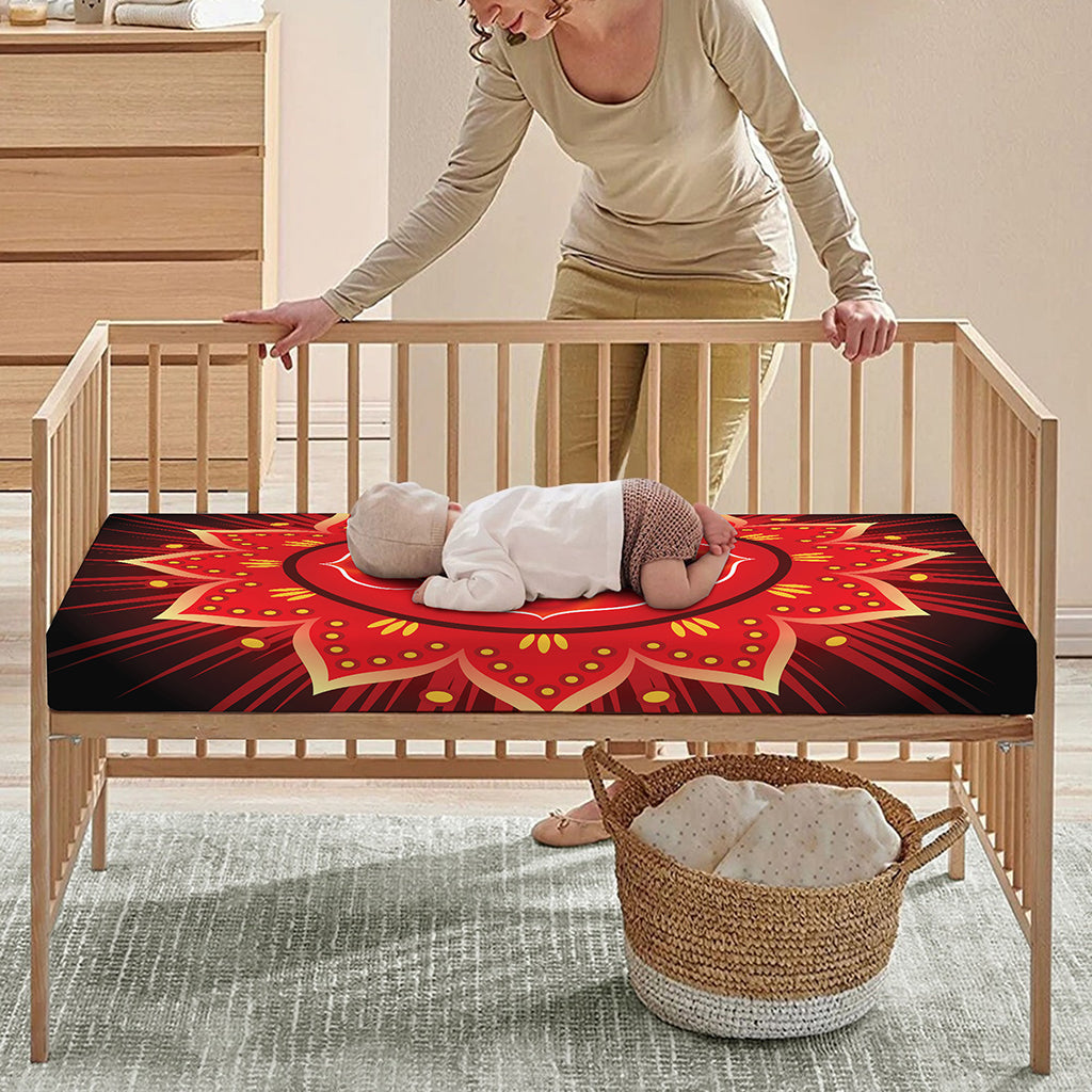 Muladhara Chakra Mandala Print Baby Crib Sheet