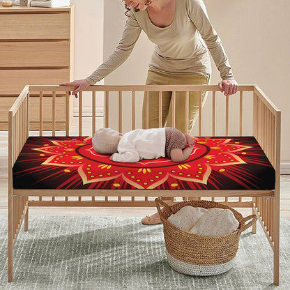 Muladhara Chakra Mandala Print Baby Crib Sheet