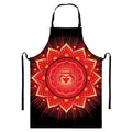 Muladhara Chakra Mandala Print Bib Apron With Pocket