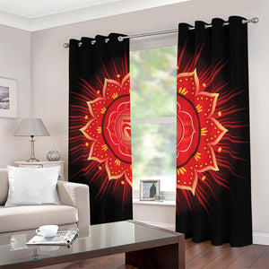 Muladhara Chakra Mandala Print Blackout Grommet Curtains