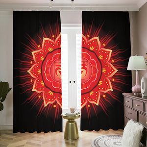 Muladhara Chakra Mandala Print Blackout Pencil Pleat Curtains