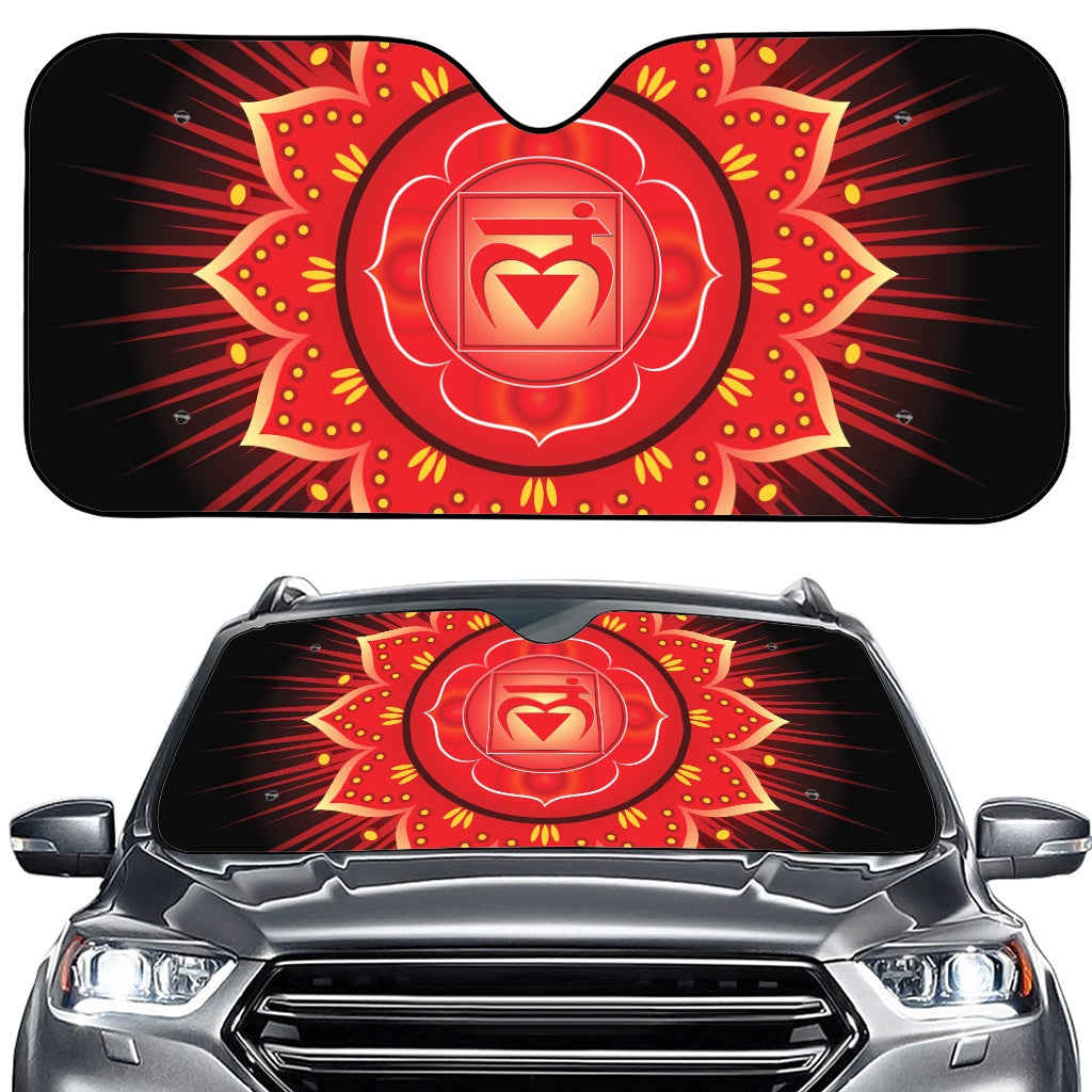 Muladhara Chakra Mandala Print Car Windshield Sun Shade